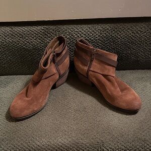 Clarks Brown Suede Ankle Boot with Side Zip